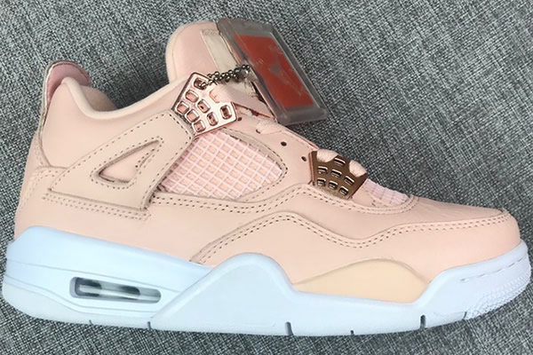 Women Jordan 4 White Pink-Rose